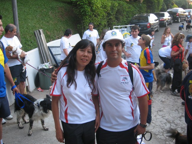 Una foto antes de entrar al desfile de clausura